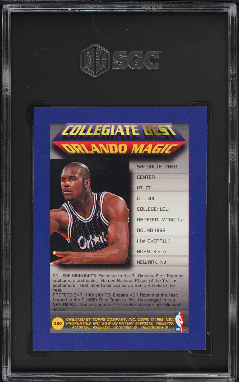 1994 Finest Collegiate Best Shaquille O'Neal #280 SGC 7 NRMT