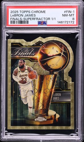 2025 Topps Chrome Finals Superfractor LeBron James 1/1 FIN-1 PSA 8