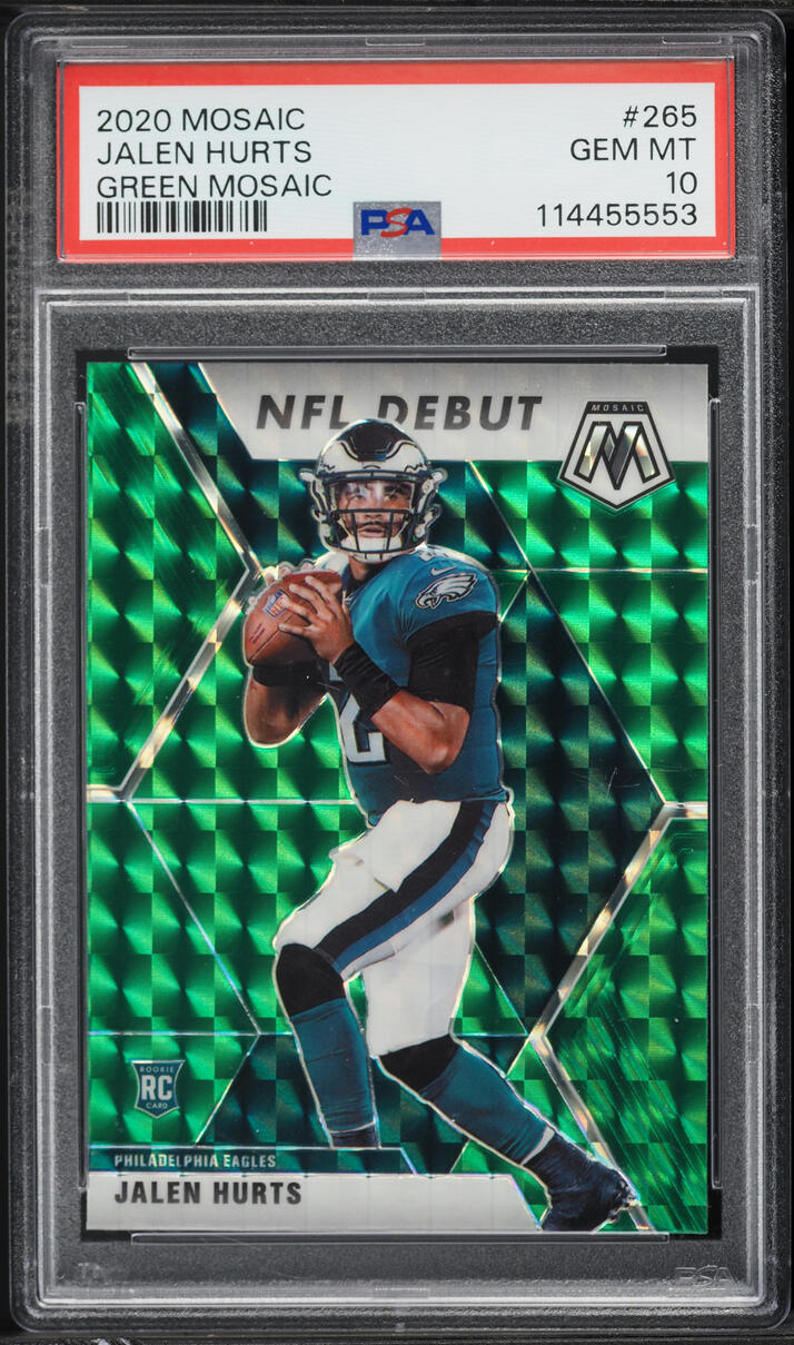 2020 Panini Mosaic Green Jalen Hurts ROOKIE #265 PSA 10 GEM MINT
