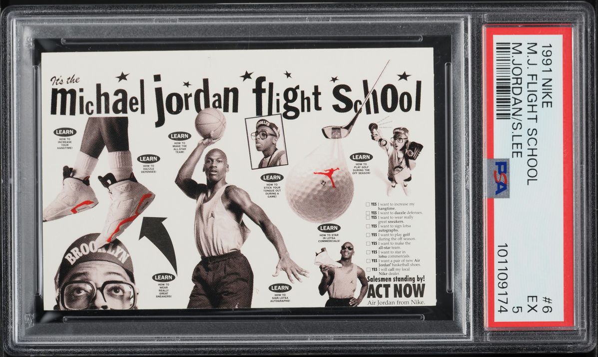 1991 Nike MJ Flight School Michael Jordan & Spike Lee #6 PSA 5 EX