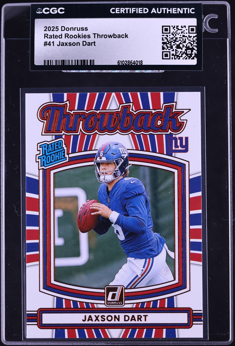 2025 Donruss Throwback Jaxson Dart ROOKIE #41 CGC AUTH