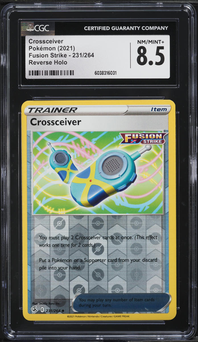 2021 Pokemon Sword & Shield Fusion Strike Reverse Holo Crossceiver #231 CGC 8.5 NM-MT+