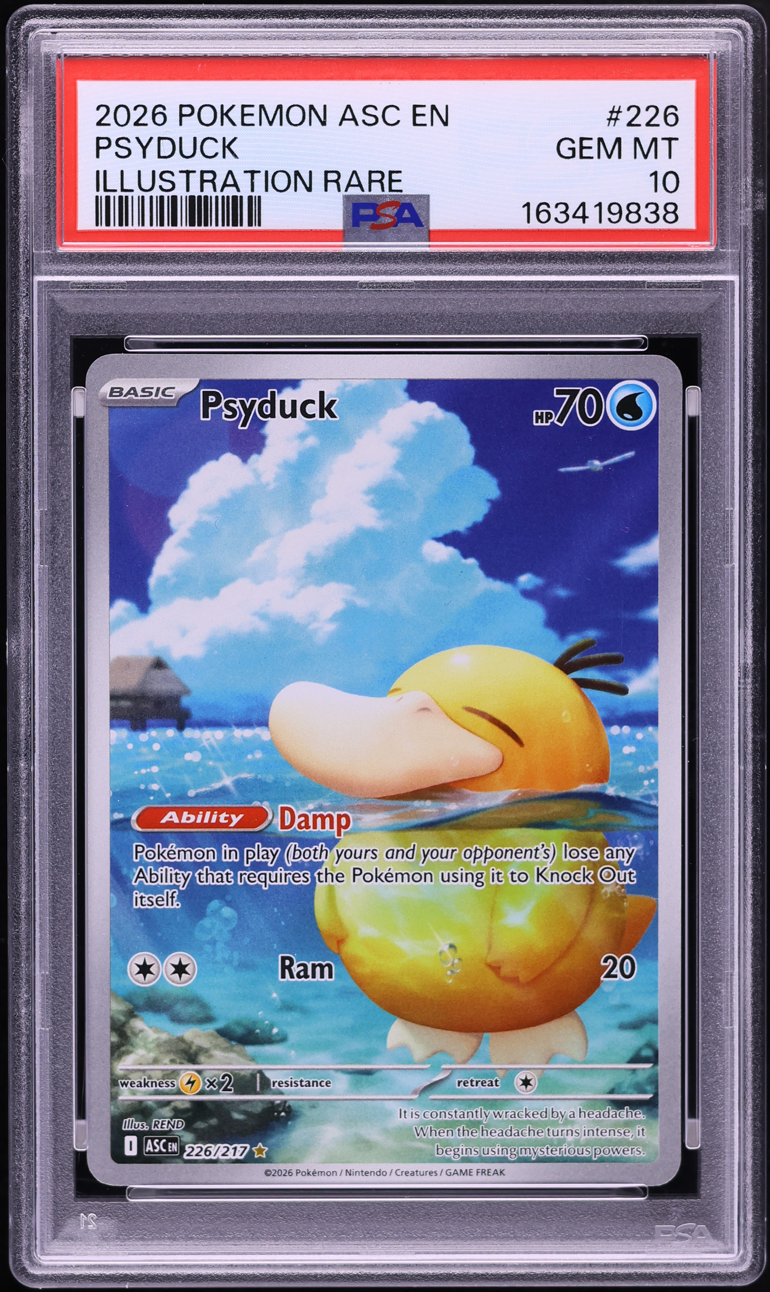 2026 Pokemon Mega Evolution Ascended Heroes IR Psyduck #226 PSA 10 GEM MINT