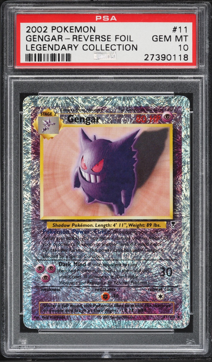 2002 Pokemon Legendary Collection Reverse Holo Gengar #11 PSA 10 GEM MINT