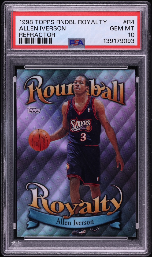 1998 Topps Roundball Royalty Refractor Allen Iverson #R4 PSA 10 GEM MINT - Photo 1