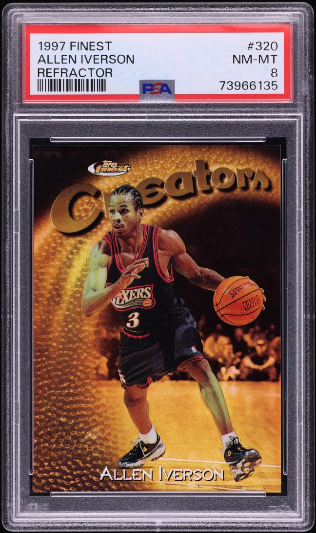 1997 Finest Creators Refractor Allen Iverson /289 #320 PSA 8 NM-MT - Photo 1