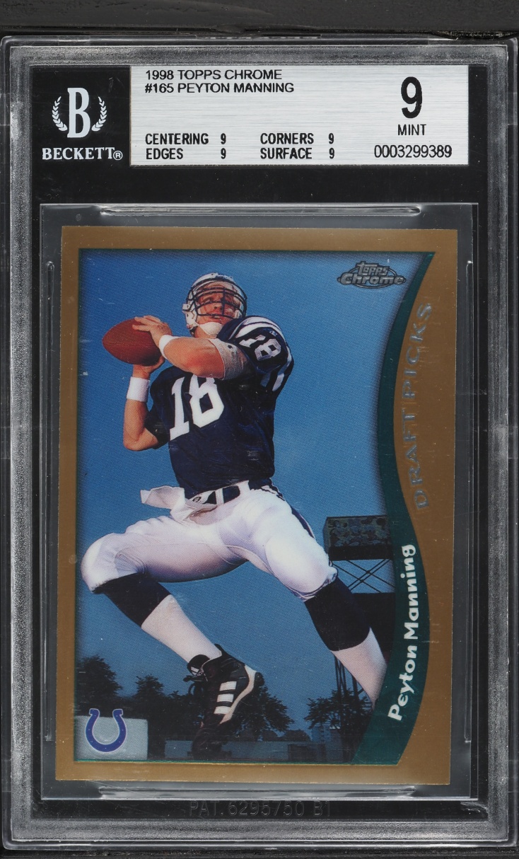 1998 Topps Chrome Peyton Manning ROOKIE #165 BGS 9 MINT