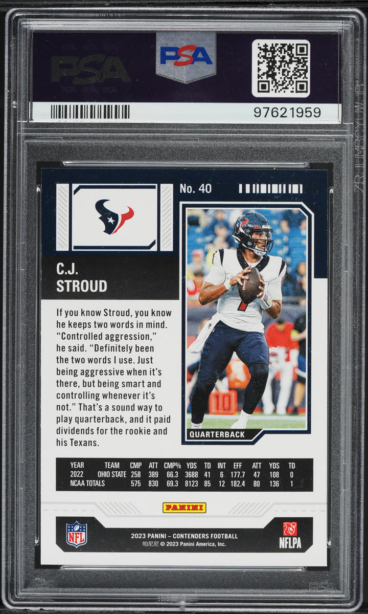 2023 Panini Contenders C.J. Stroud ROOKIE #40 PSA 9 MINT