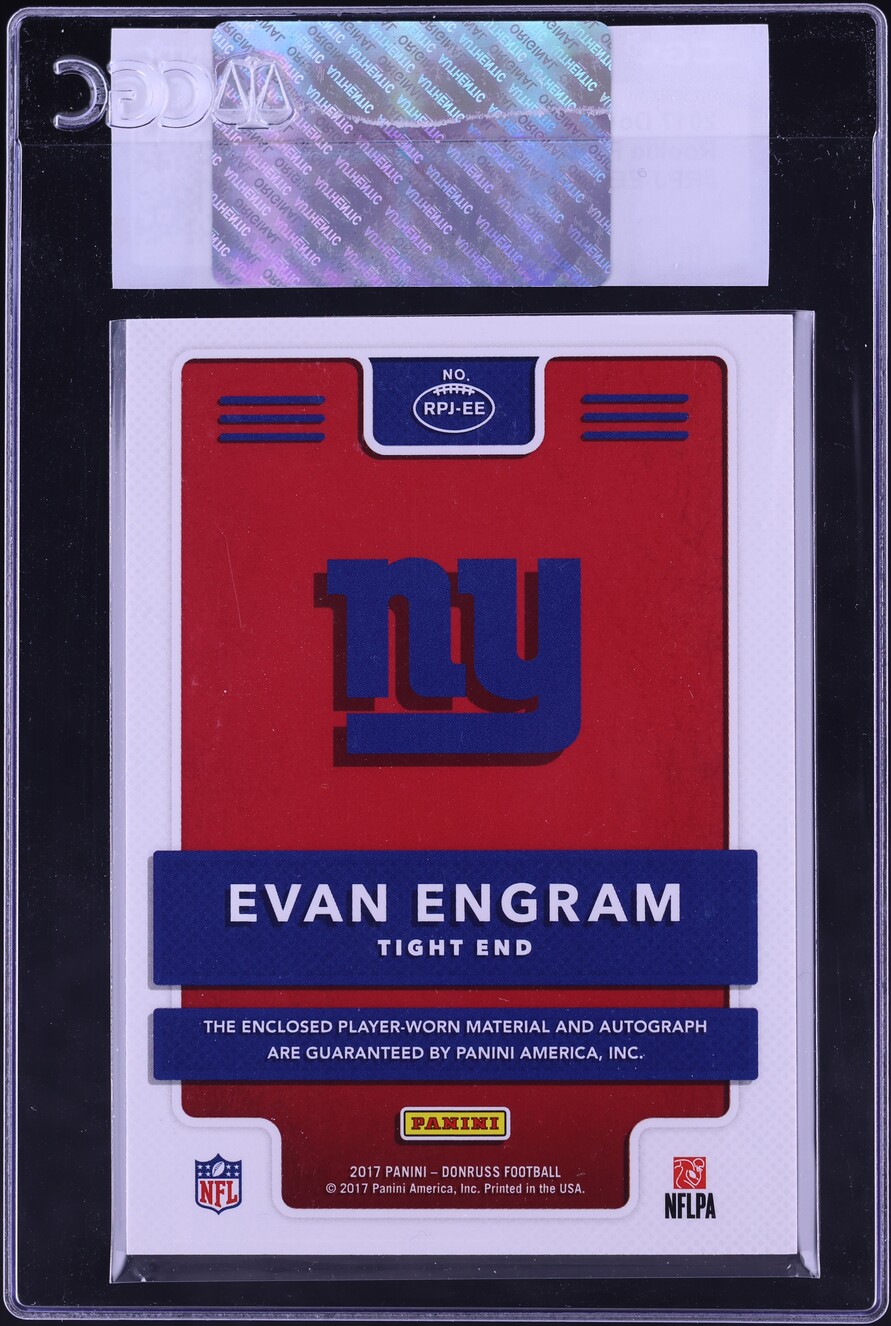 2017 Donruss Phenom Jersey Evan Engram ROOKIE PATCH AUTO /99 #RPJ-EE CGC AUTH