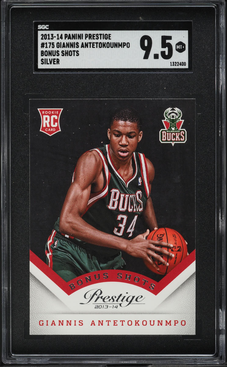 2013 Panini Prestige Bonus Shots Silver Giannis Antetokounmpo RC #175 SGC 9.5