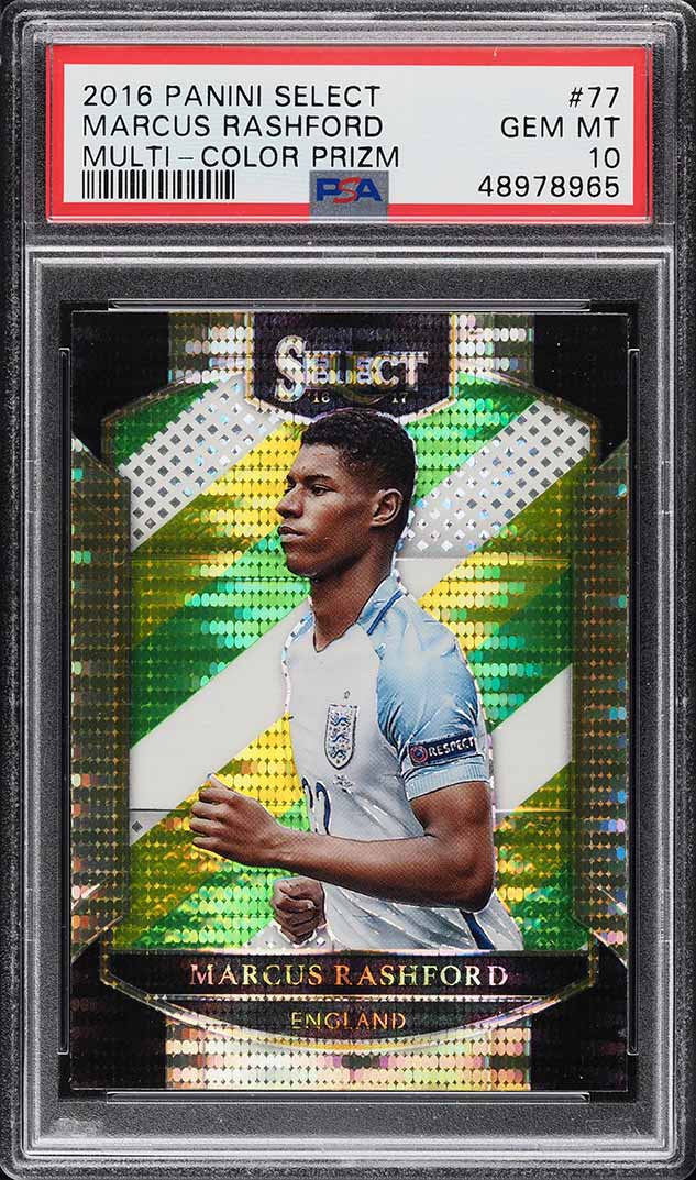 2016 Select Gold Prizm Marcus Rashford ROOKIE /10 #77 PSA 10 GEM