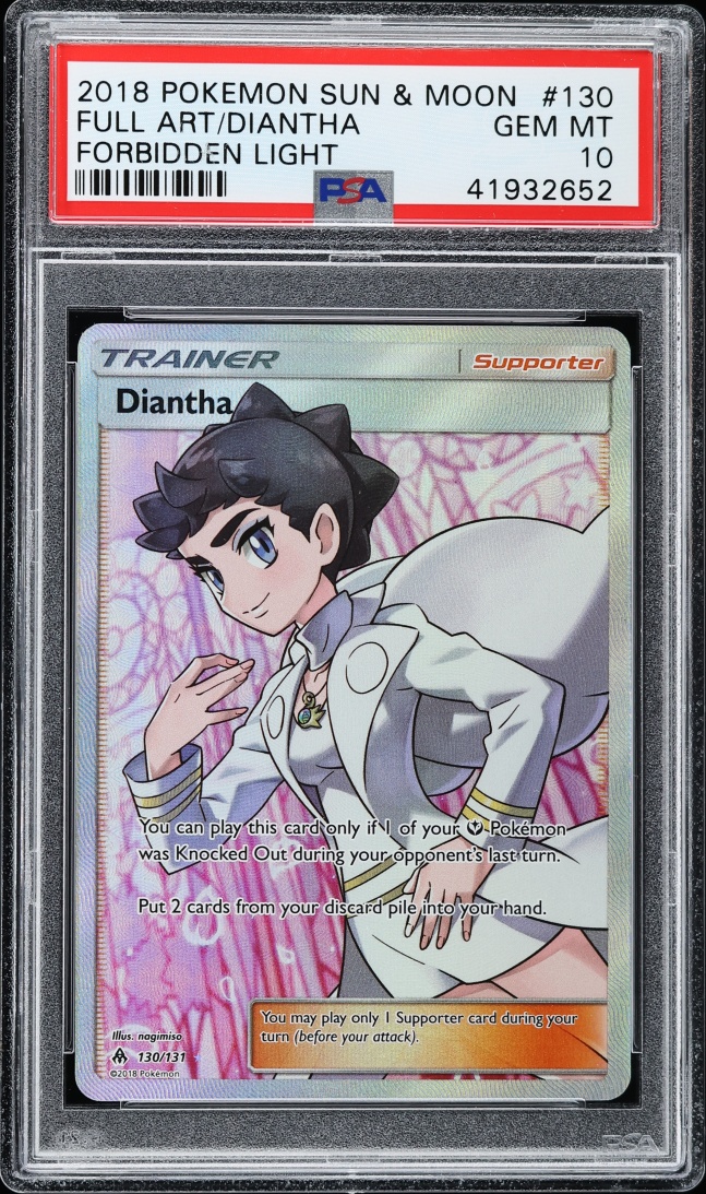 2018 Pokemon Sun & Moon Forbidden Light Full Art Diantha #130 PSA 10 GEM MINT