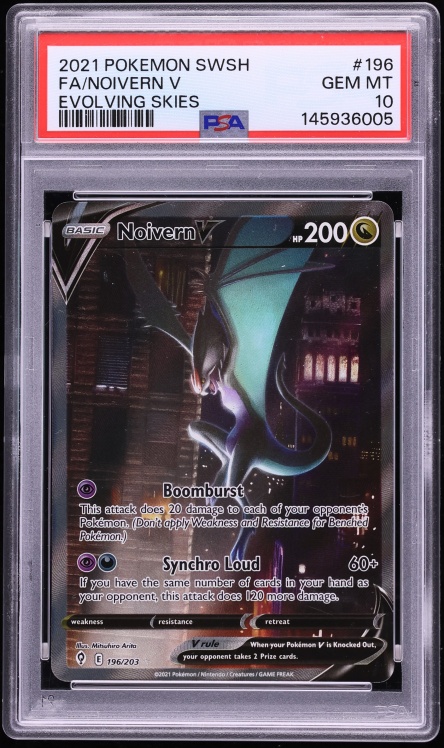 2021 Pokemon Sword & Shield Evolving Skies Alt Art Noivern V #196 PSA 10 GEM MINT