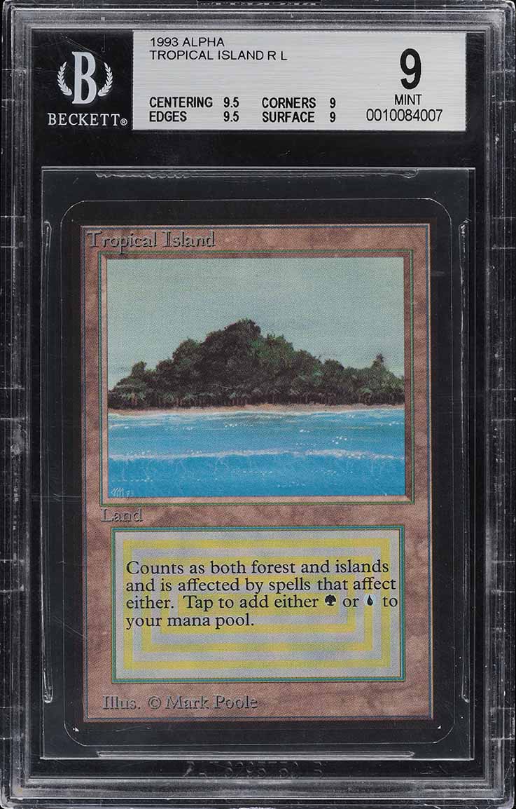 1993 Magic The Gathering MTG Alpha Dual Land Tropical Island PSA