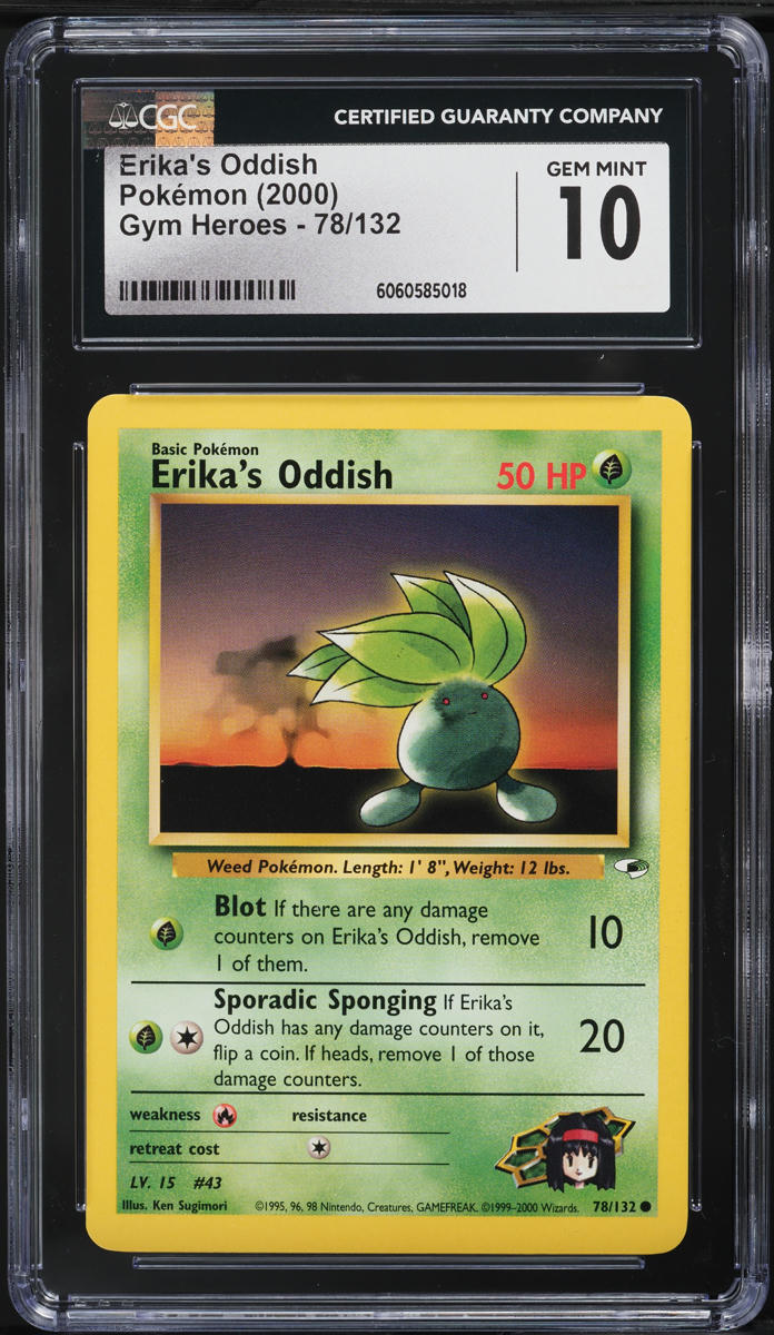 2000 Pokemon Gym Heroes Erika's Oddish #78 CGC 10 GEM MINT