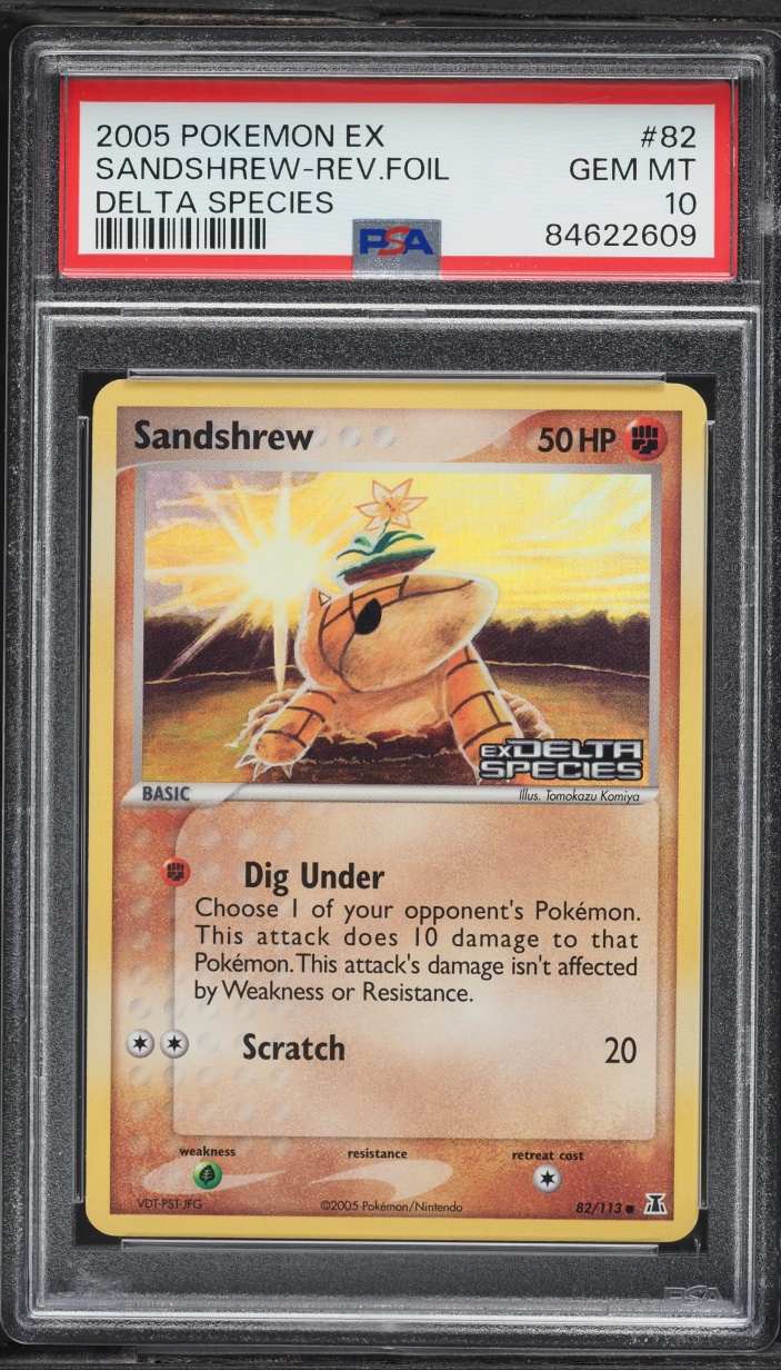 2005 Pokemon EX Delta Species Reverse Holo Sandshrew #82 PSA 10 GEM MINT