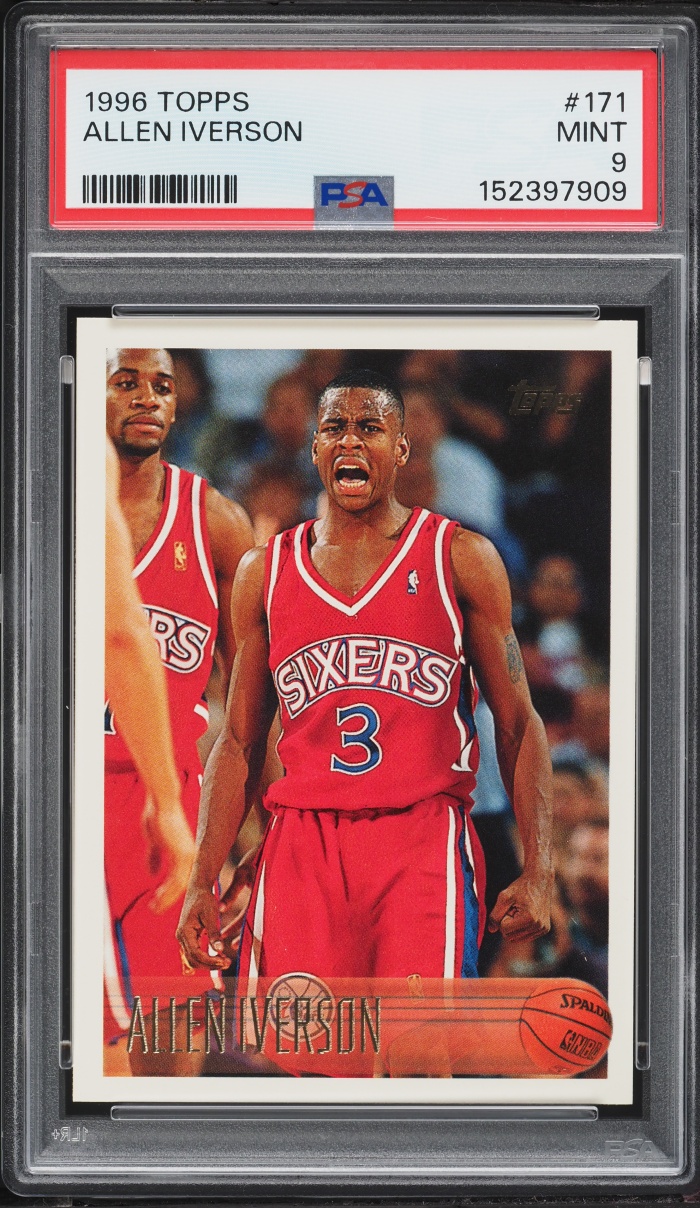 1996 Topps Basketball Allen Iverson ROOKIE #171 PSA 9 MINT