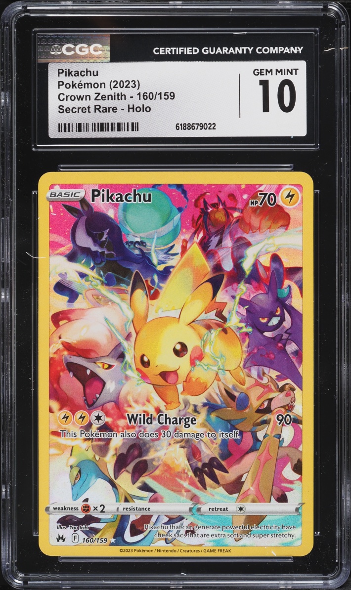 2023 Pokemon Sword & Shield Crown Zenith Full Art Pikachu #160 CGC 10 GEM MINT