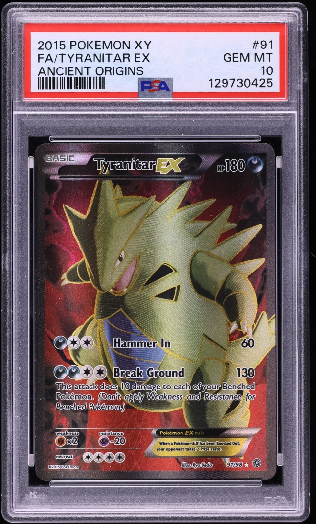 2015 Pokemon XY Ancient Origins Full Art Tyranitar EX #91 PSA 10 GEM MINT