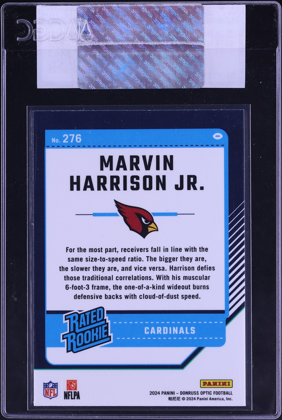 2024 Donruss Optic Marvin Harrison Jr. ROOKIE #276 CGC AUTH