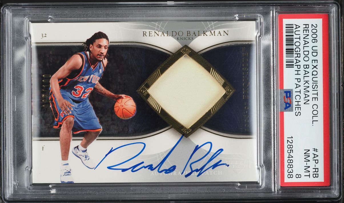 2006 Exquisite Collection Renaldo Balkman ROOKIE PATCH AUTO /100 #AP-RB PSA 8 NM-MT