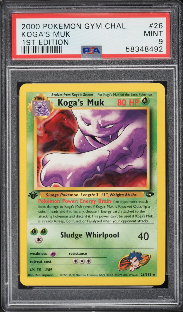 2000 Pokemon Gym Challenge 1st Edition Koga's Muk #26 PSA 9 MINT