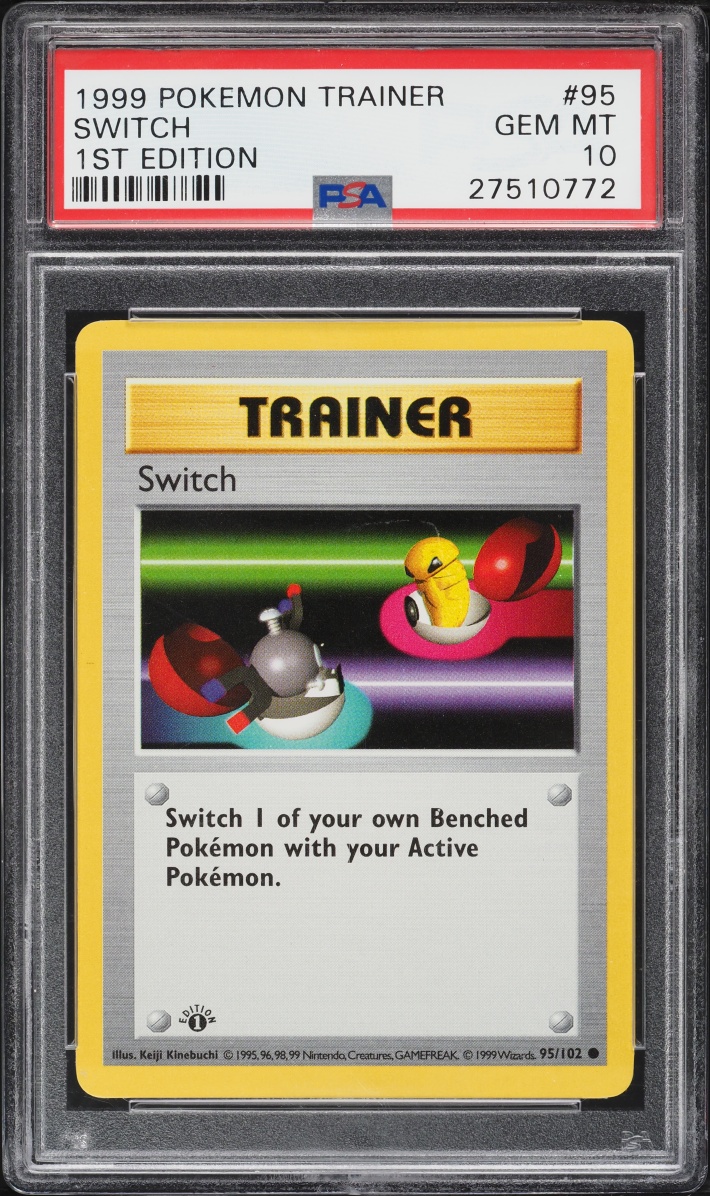 1999 Pokemon Base Set Shadowless 1st Edition Switch #95 PSA 10 GEM MINT