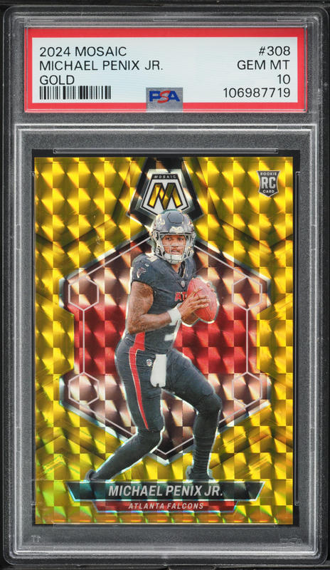 2024 Panini Mosaic Gold Michael Penix Jr. ROOKIE /10 #308