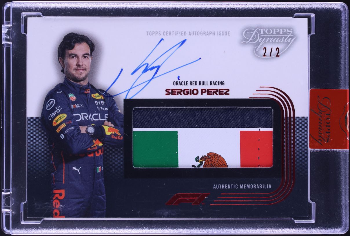 2022 Topps Dynasty Formula 1 F1 Suit Flag Sergio Perez PATCH AUTO 2/2 #DAF-SP