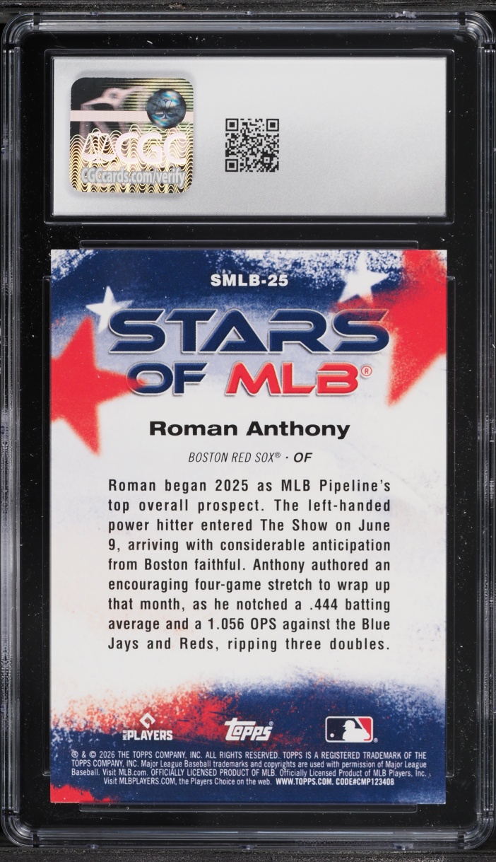2026 Topps Stars Of MLB Roman Anthony ROOKIE #SMLB-25 CGC 10 GEM MINT