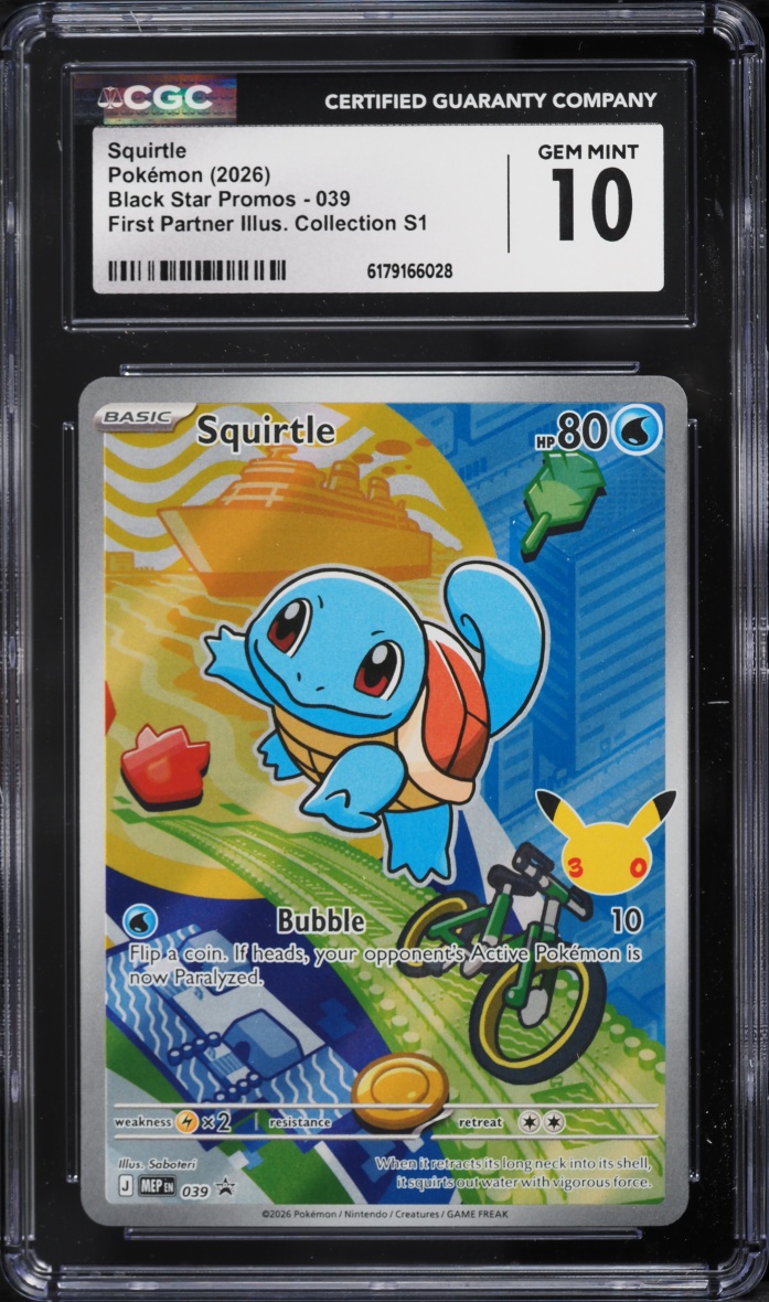 2026 Pokemon Mega Evolution Promo First Partner Full Art Squirtle #39 CGC 10 GEM MINT