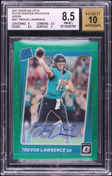 thumbnail interactive-video image 1 of 2021 Leaf TREVOR LAWRENCE Football Trading Cards 1 of 10
