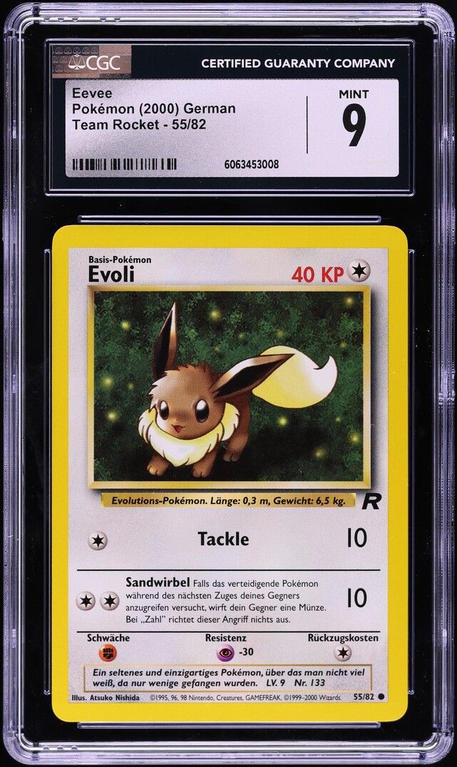 2000 Pokemon German Team Rocket Eevee #55 CGC 9 MINT
