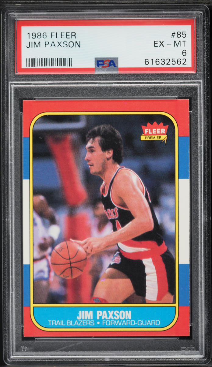1986 Fleer Basketball Jim Paxson #85 PSA 6 EXMT