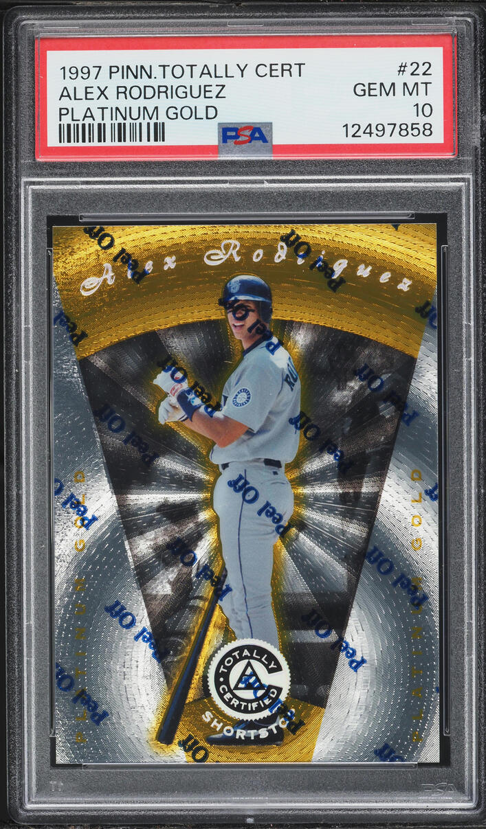 1997 Pinnacle Totally Certified Platinum Gold w/ Coating Alex Rodriguez /30 #22 PSA 10 GEM MINT - Photo 1
