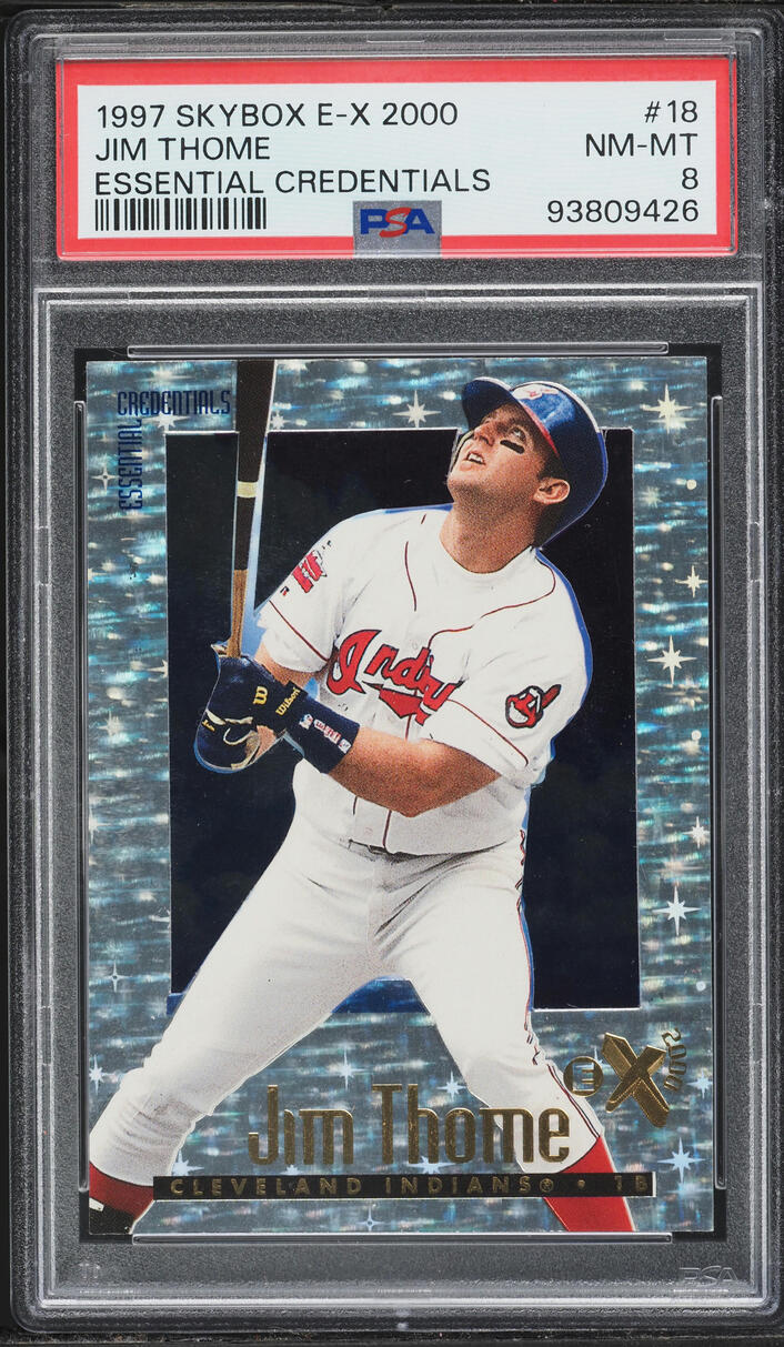 1997 Skybox E-X2000 Essential Credentials Jim Thome /99 #18 PSA 8 NM-MT - Photo 1