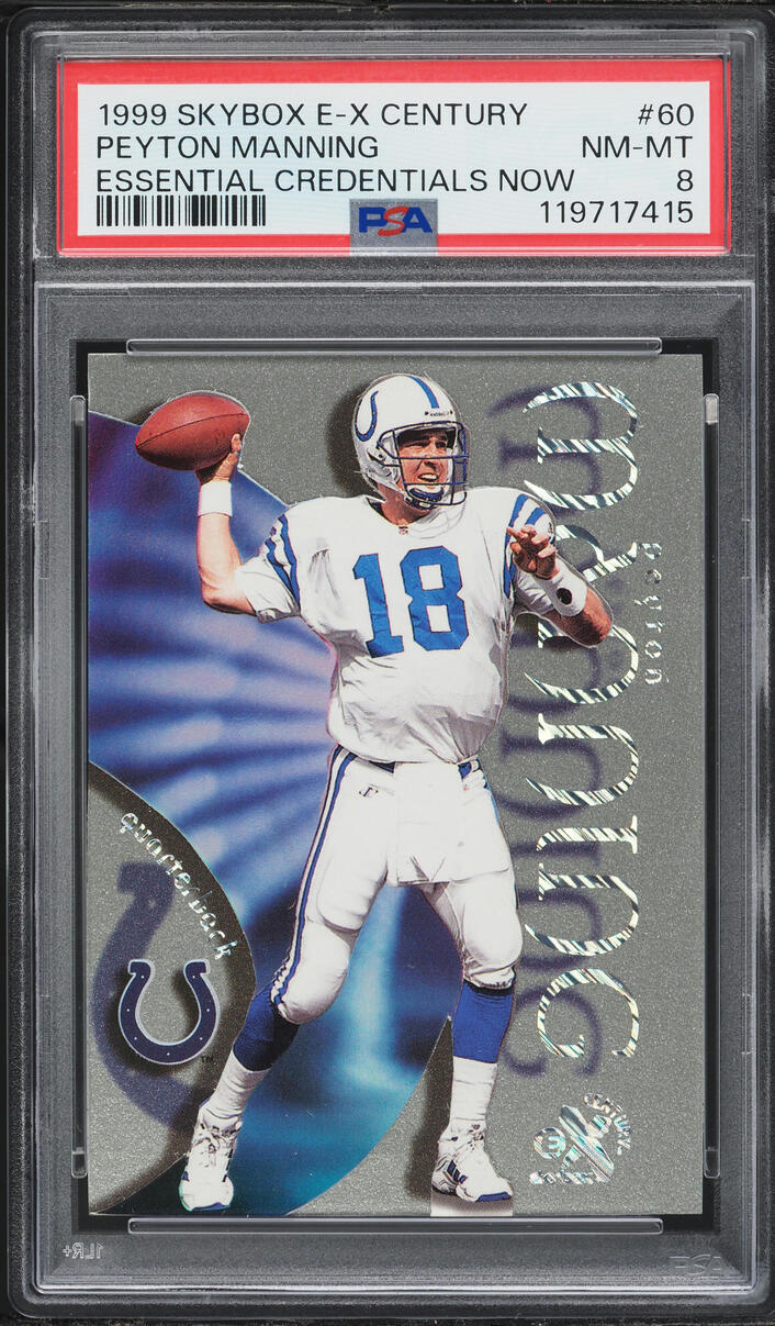 1999 Skybox E-X Century Essential Credentials Now Peyton Manning /60 #60 PSA 8 NM-MT - Photo 1