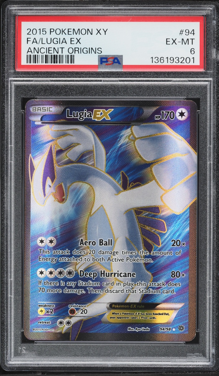2015 Pokemon XY Ancient Origins Full Art Lugia EX #94 PSA 6 EXMT