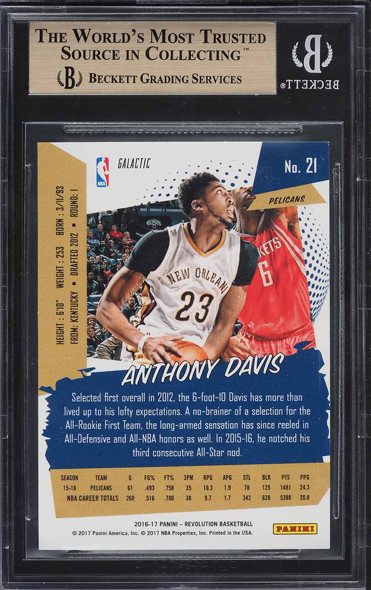 2016 Panini Revolution Galactic Anthony Davis #21 BGS 9.5 GEM MINT