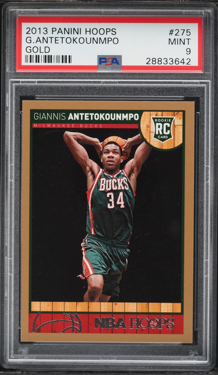 2013 Hoops Gold Giannis Antetokounmpo ROOKIE #275 PSA 9 MINT