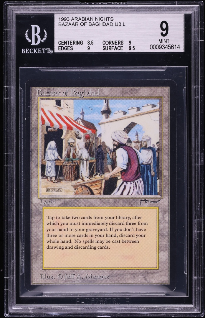 1993 Magic The Gathering MTG Arabian Nights Bazaar Of Baghdad BGS 9 MINT