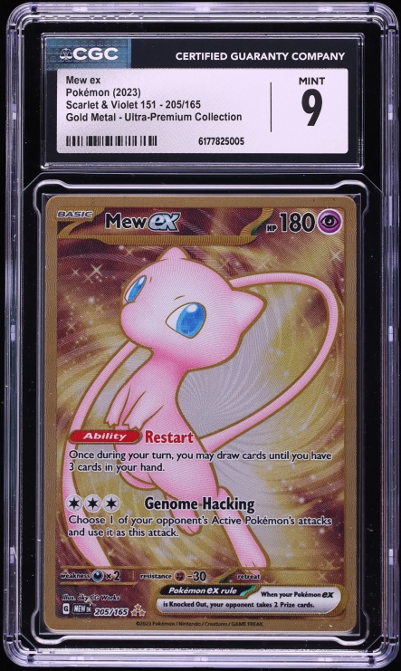 2023 Pokemon Scarlet & Violet 151 UPC Metal Gold Rare Mew ex #205 CGC 9 MINT