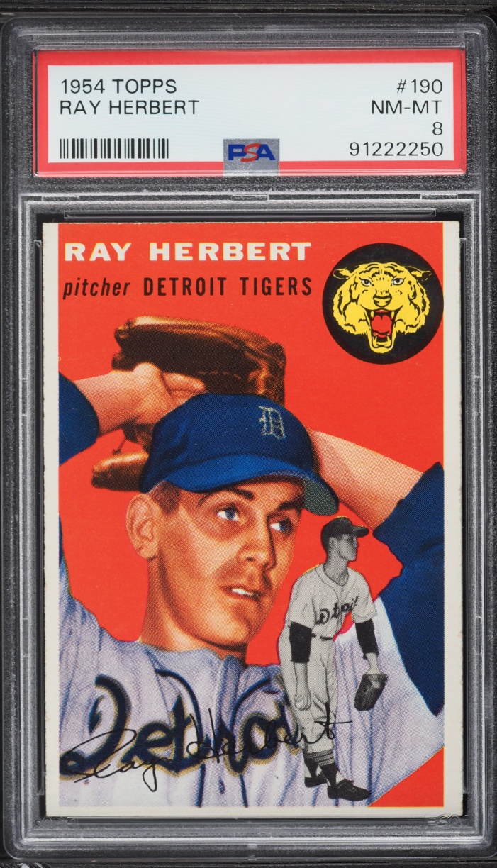 1954 Topps Ray Herbert #190 PSA 8 NM-MT