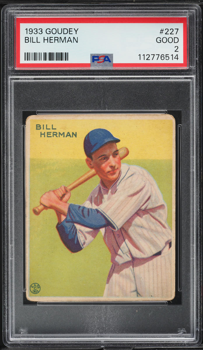 1933 Goudey Bill Herman #227 PSA 2 GD