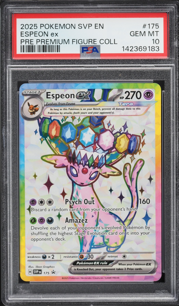 2025 Pokemon SV Promo Prismatic Evolutions Premium Figure Full Art Espeon EX #175 PSA 10