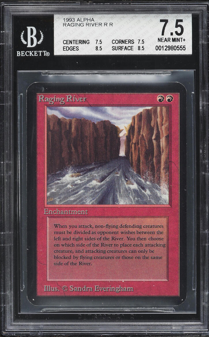 1993 Magic The Gathering MTG Alpha Raging River BGS 7.5 NRMT+ on ...