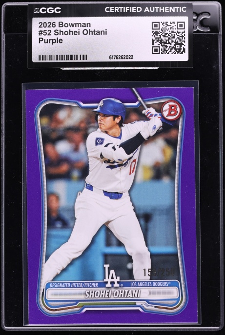 2026 Bowman Purple Shohei Ohtani /250 #52 CGC AUTH