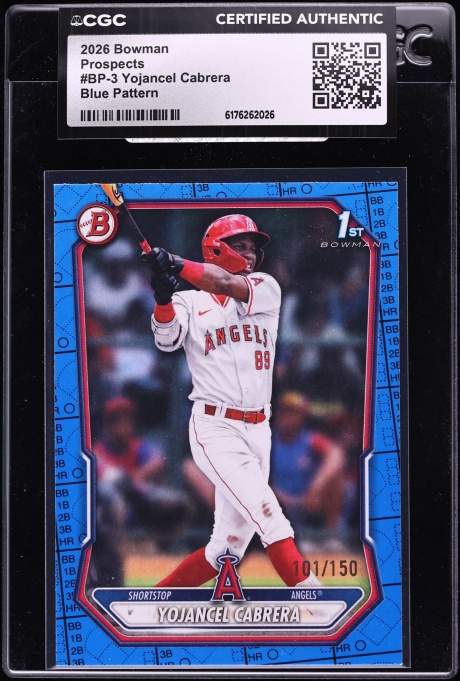 2026 Bowman Blue Pattern Yojancel Cabrera PROSPECT /150 #BP-3 CGC AUTH