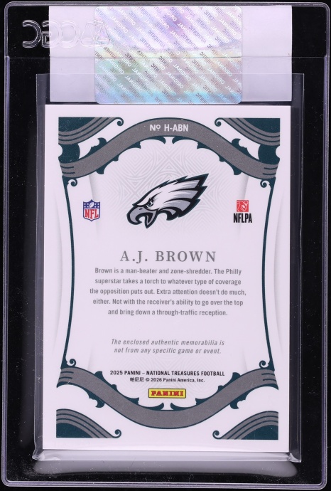 2025 National Treasures Heirlooms Relics A.J. Brown PATCH /49 #H-ABN CGC AUTH