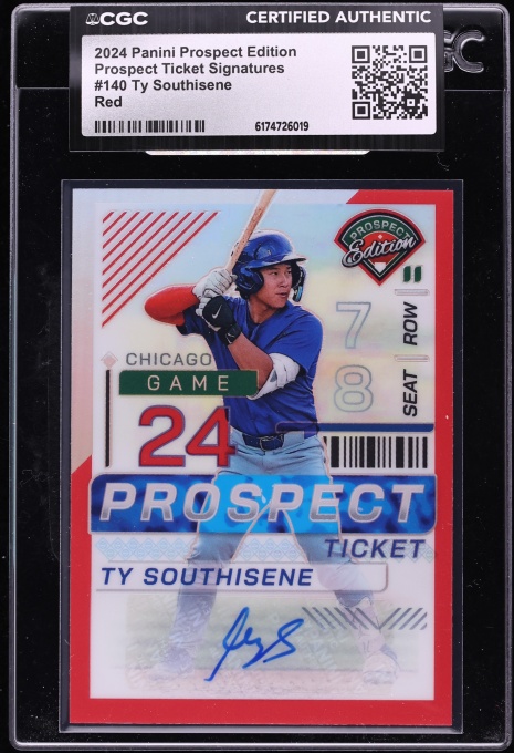 2024 Panini Prospect Edition Ticket Red Ty Southisene ROOKIE AUTO /199 #140 CGC AUTH